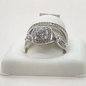 RJ-R27" Size 7 Women 925 Sterling Silver Round CZ Bridal Wedding Engagement Ring